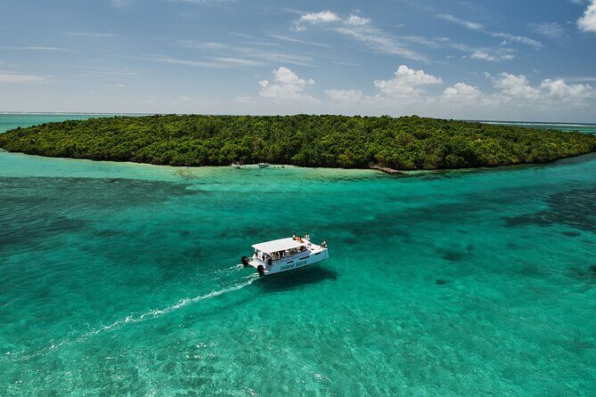 SouthEast Lagoon Discovery on shared basis on a Power Catamaran - What you’re really buying: a 7-hour catamaran day with water time